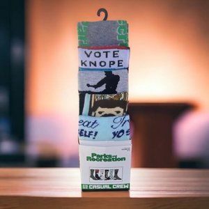 PARKS and RECREATIONS TV Show Novelty SOCKS 6 pairs NBC TV Size 8-12